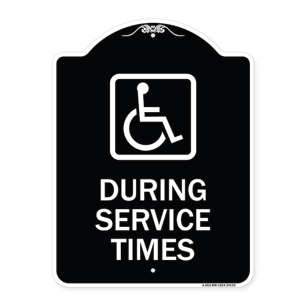 Signmission During Service Times With Graphic Heavy-Gauge Aluminum Architectural Sign, 24" x 18", BW-1824-24119 A-DES-BW-1824-24119 - main